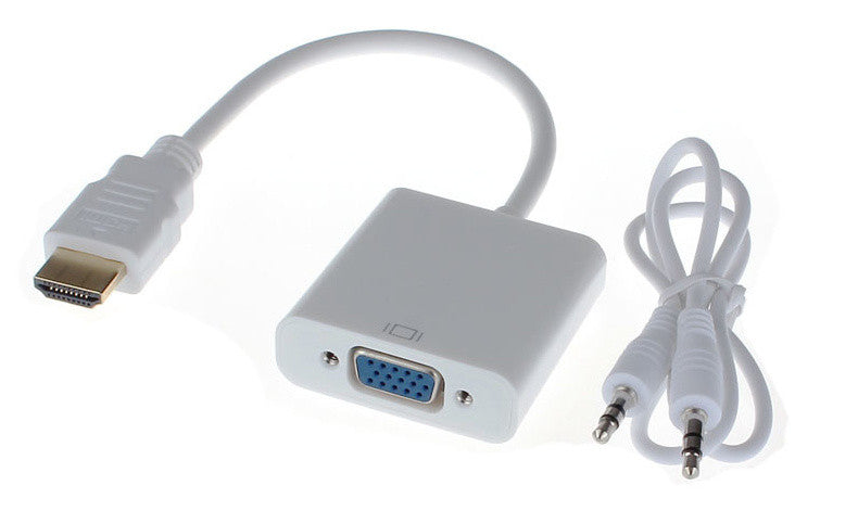Compact Normal HDMI to VGA Adapter Sound Option Converter FHD 1080p Connector TV