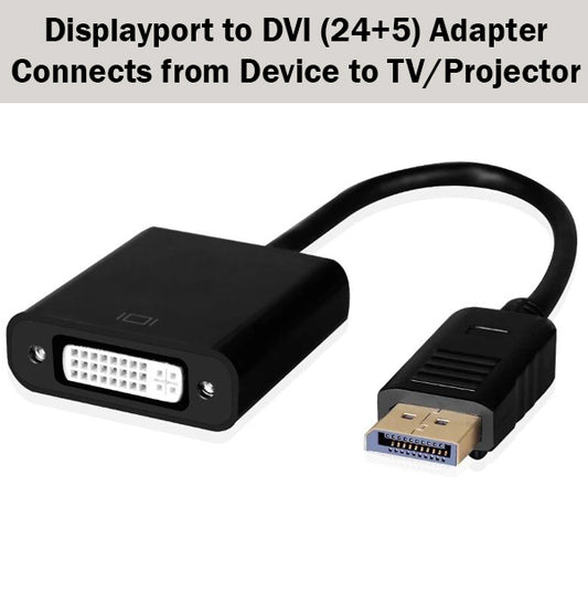 Displayport to DVI (24+5) Adapter Converter TV Projector PC Computer Laptop