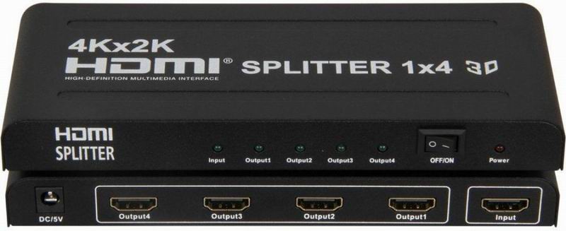 HDMI 1x4 Splitter Switch Adapter 1 Input 4 Outputs Support 4K 3D