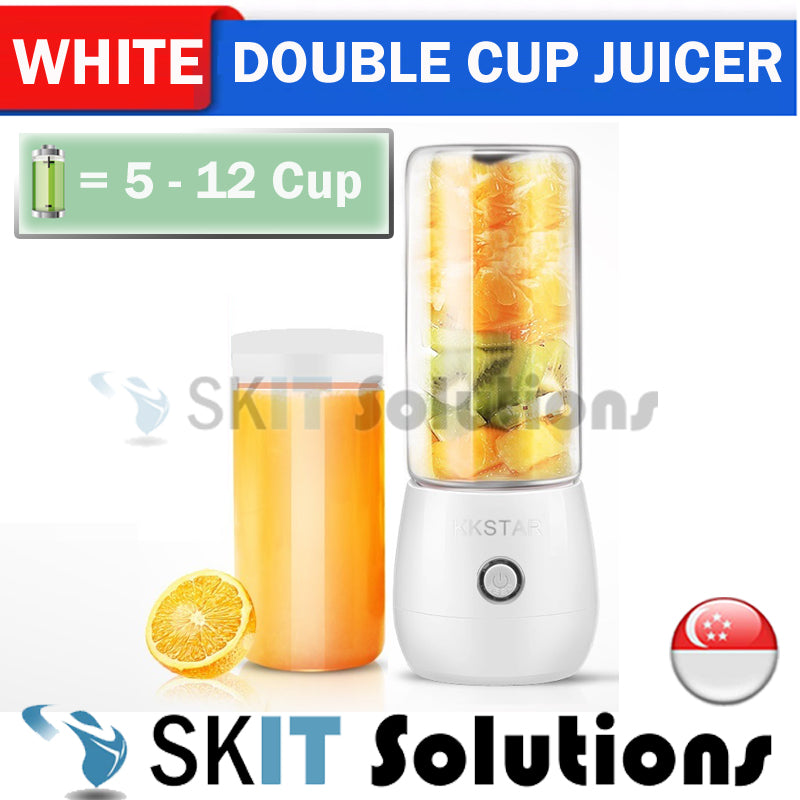 Portable Mini Rechargeable Juicer Cup★Single/Double Cup★Juice Blender Smoothie Borosilicate Glass★