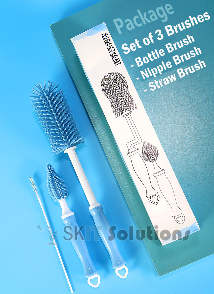 3-Piece Silicone Bottle Cleaning Brush Set – additional product view 2