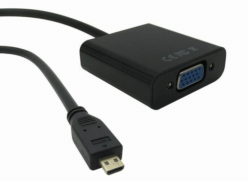 Micro to VGA Adapter Sound Option Converter FHD 1080 Connector TV Cable Output