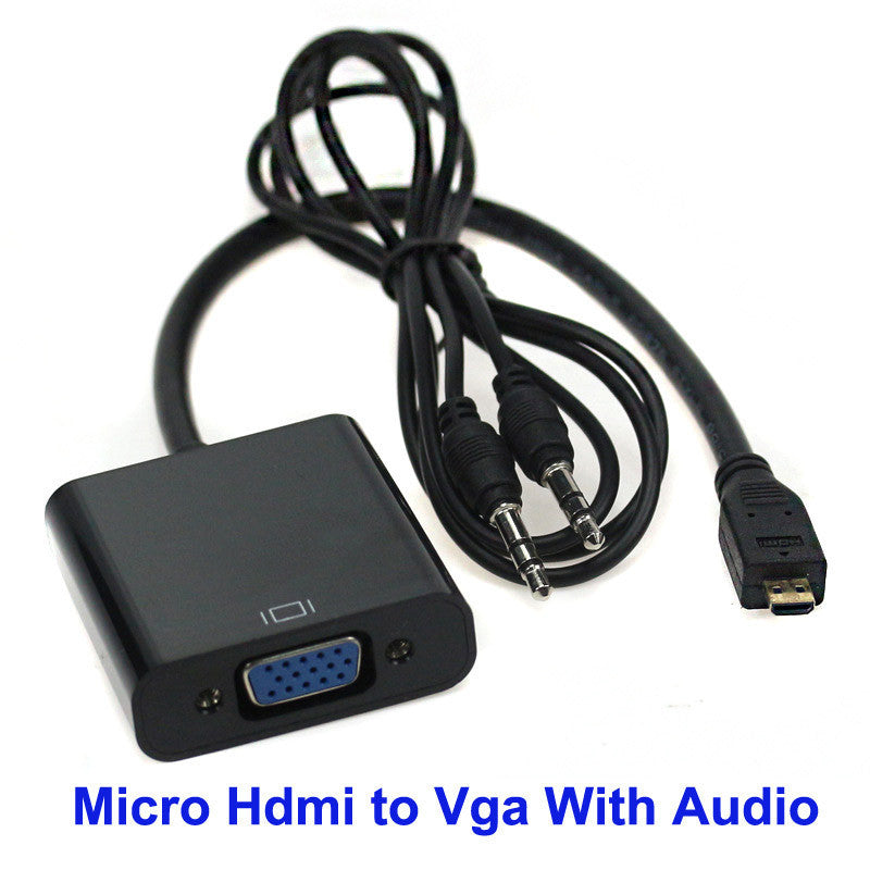 Micro to VGA Adapter Sound Option Converter FHD 1080 Connector TV Cable Output