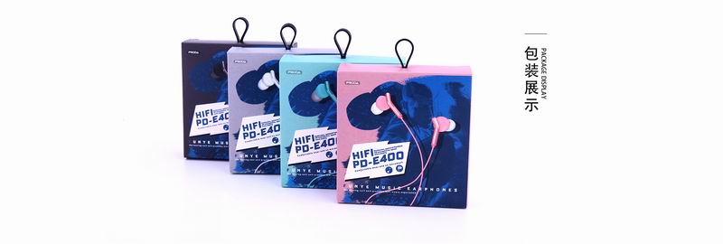Proda Funye Metal Wired Earphone Earpiece Headphone PD-E400 HD Microphone Clearer Calls Music