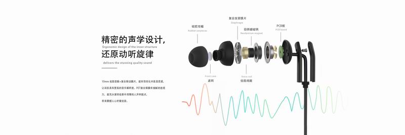 Proda Funye Metal Wired Earphone Earpiece Headphone PD-E400 HD Microphone Clearer Calls Music