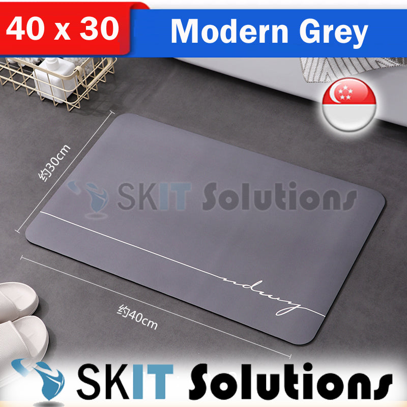 2021 New Product Q-Elastic Diatomite Soft Bath Floor Mat Foldable Rubber Ultra Absorbent Dry Anti Slip Bacterial
