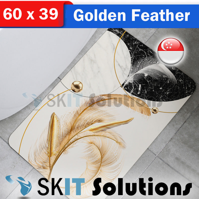 2021 New Product Q-Elastic Diatomite Soft Bath Floor Mat Foldable Rubber Ultra Absorbent Dry Anti Slip Bacterial