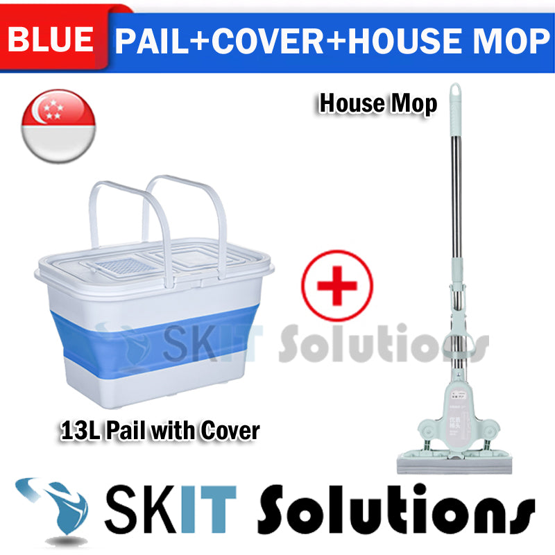 13L Foldable Water Pail+Cover★Collapsible Fishing Car Wash Outdoor Bucket Barrel TUB Basin Camping