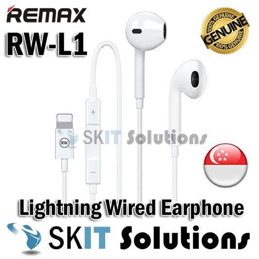 REMAX RW-L1 Lightning Wired In-Ear Earphone Earpiece Headset