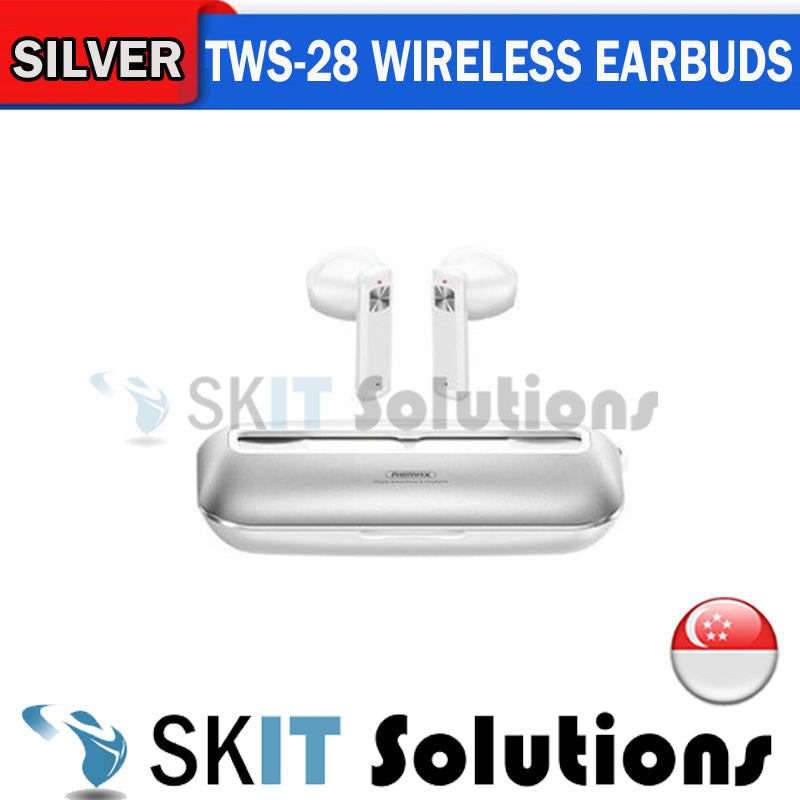 Remax TWS-28 True Wireless Earbuds Bluetooth Touch Ultrathin Metal Music Call Headset Earpiece Mic