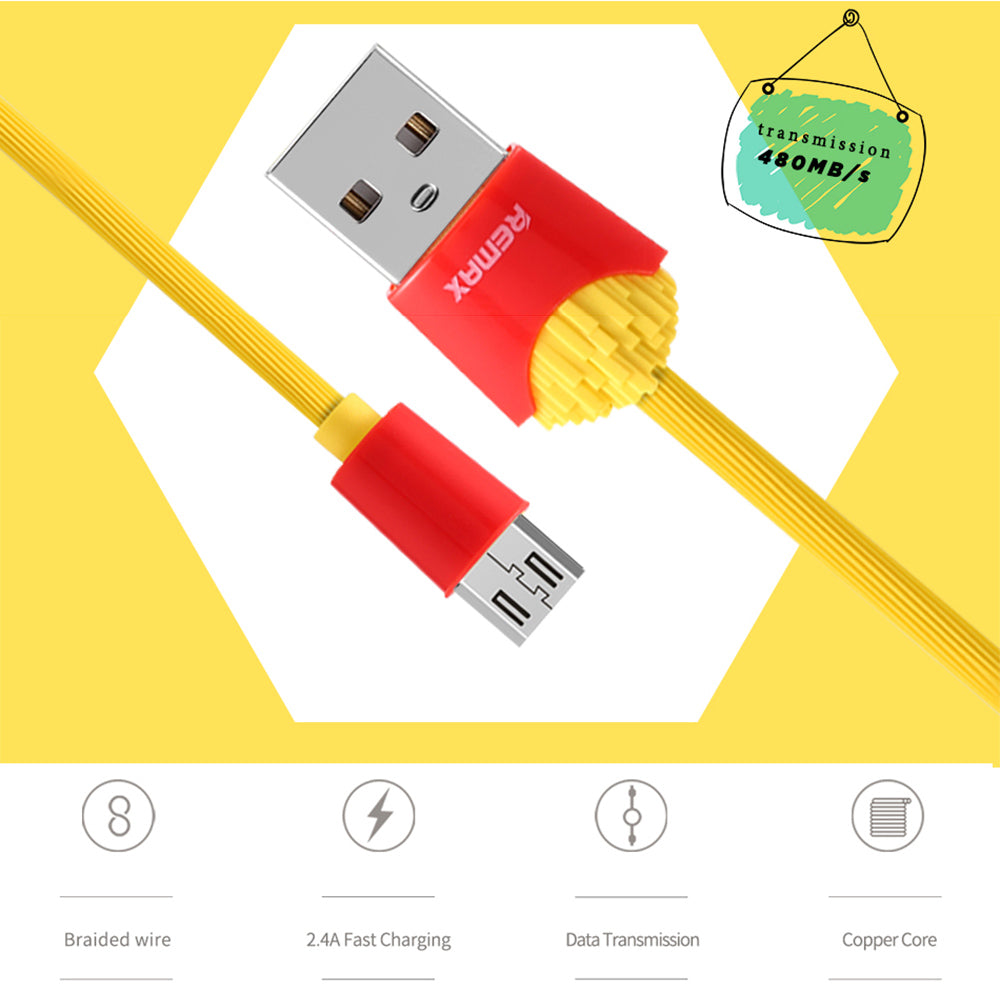 Remax Chips Data Cable RC-114 for Lightning / Micro / Type-C ★ 2.4A Fast Charge