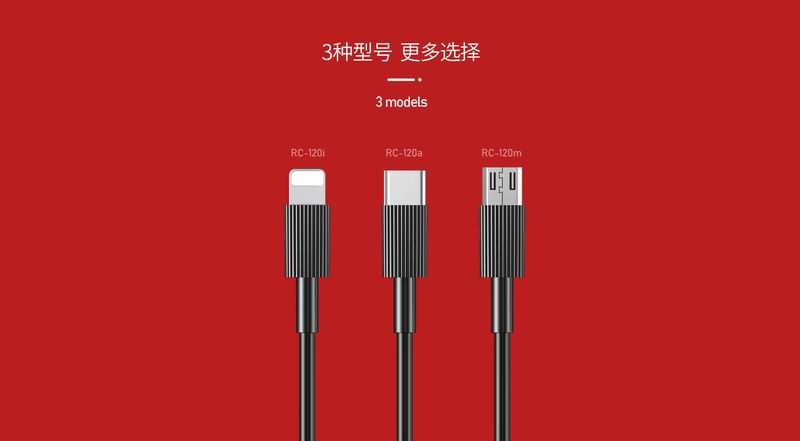Remax Data Cable Fast Charging Mini iPhone Android Samsung Micro Lightning Type C RC-120i m a
