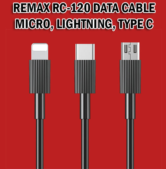 Remax Data Cable Fast Charging Mini iPhone Android Samsung Micro Lightning Type C RC-120i m a