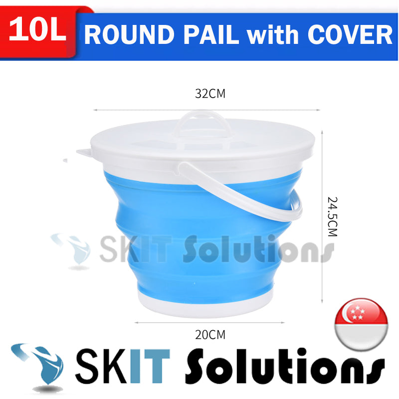 3L/5L/10L Foldable Water Pail+Cover★Collapsible Outdoor Bucket Barrel TUB Car Washing Fishing Camping
