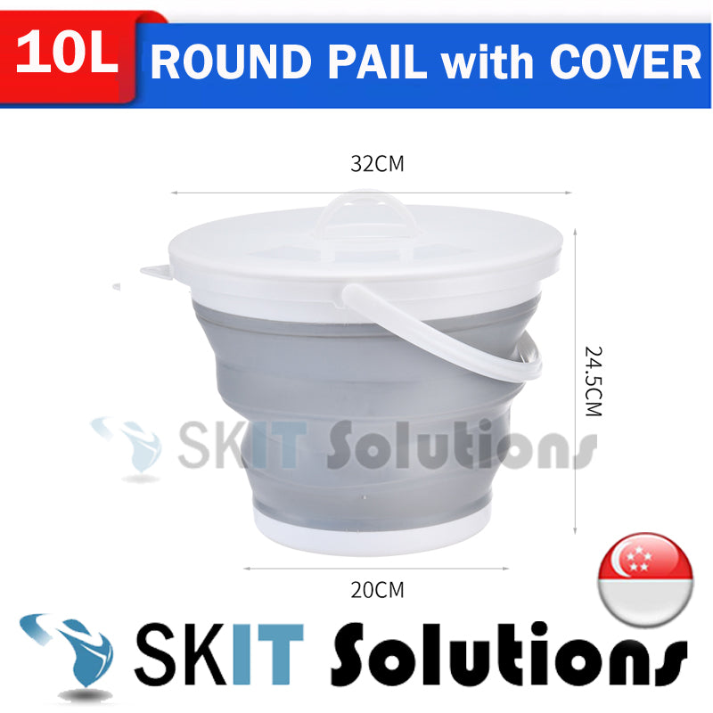 3L/5L/10L Foldable Water Pail+Cover★Collapsible Outdoor Bucket Barrel TUB Car Washing Fishing Camping