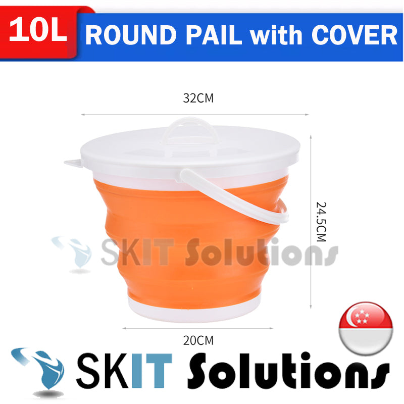 3L/5L/10L Foldable Water Pail+Cover★Collapsible Outdoor Bucket Barrel TUB Car Washing Fishing Camping