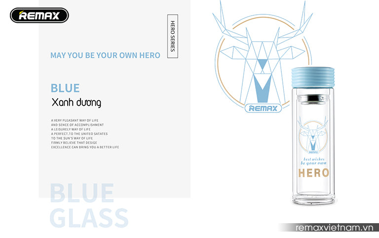 REMAX RT-CUP58 Hero Series Double-Layer Glass Cup 300ml with Heat Resistance