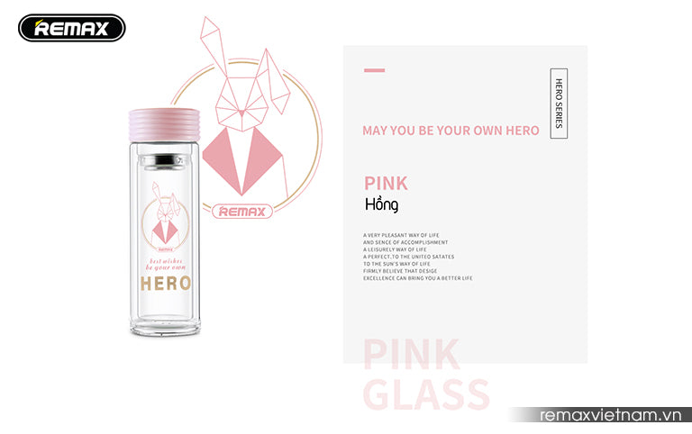 REMAX RT-CUP58 Hero Series Double-Layer Glass Cup 300ml with Heat Resistance