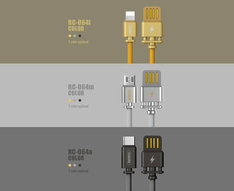 Remax RC-064m/i/a Dominator Fast Charging Data Cable Micro Lightning Type C