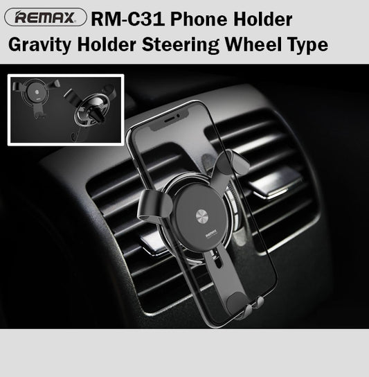 Remax RM-C31 Steering Wheel Gravity Phone Holder Car Air Vent iPhone Samsung