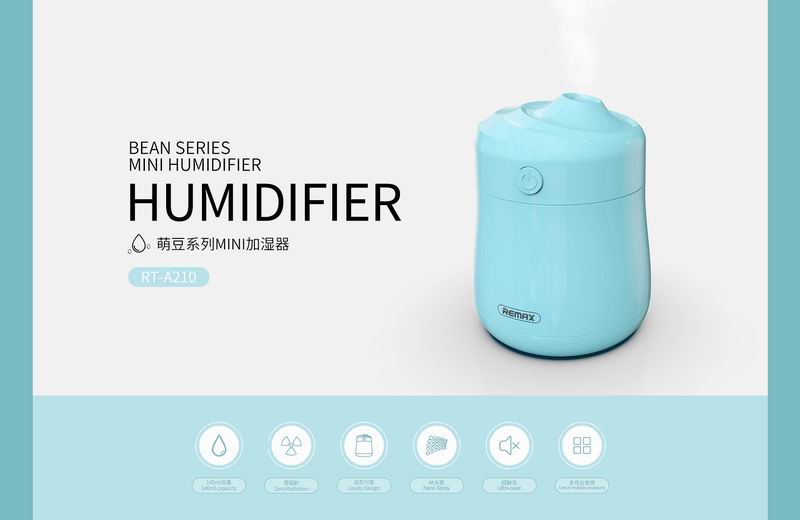 Remax RT-A210 Bean Mini Humidifier Air Purifier Diffuser Mist Spray No Radiation