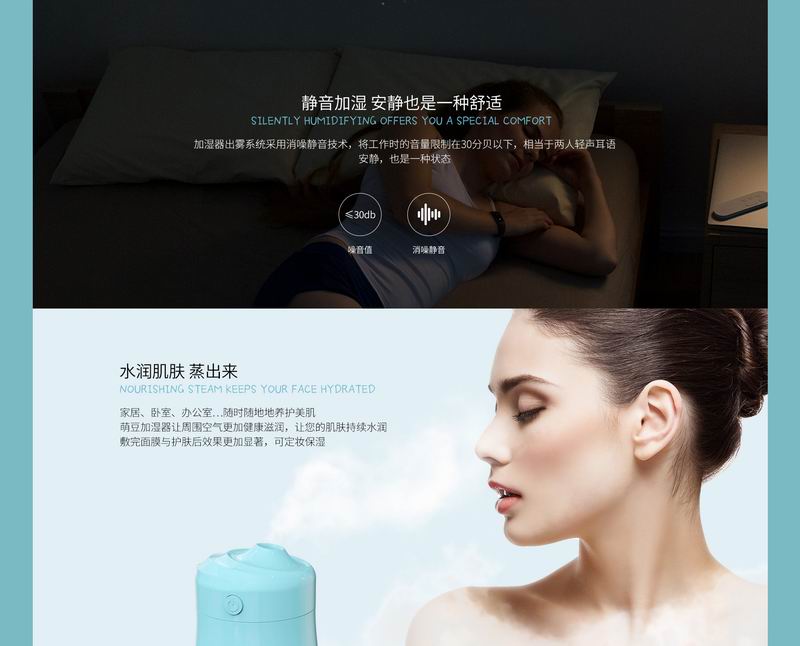 Remax RT-A210 Bean Mini Humidifier Air Purifier Diffuser Mist Spray No Radiation