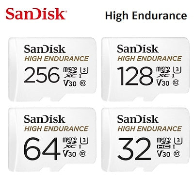 SanDisk High Endurance Memory Card 32GB 64GB 128GB 256GB Dash Cam Car Camera CCTV Video MicroSD 4K