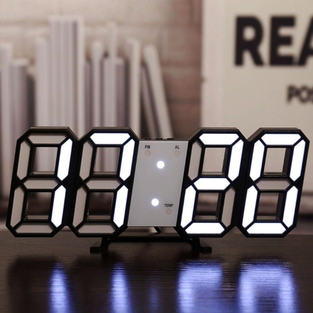 Korean 3D Numeric LED Modern Wall Desktop Table Clock