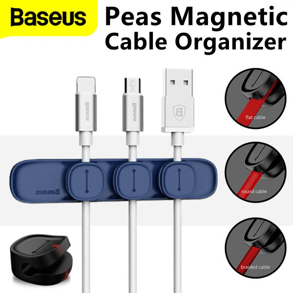 Baseus Peas Cable Clip Magnetic Desktop Cable Organizer Charger USB Home Office Car Laptop Holder