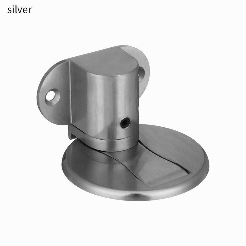 Magnetic Metal Door Stopper Heavy Duty No Sliding Doorstop Wedge Adjustable Height Prevent Collision