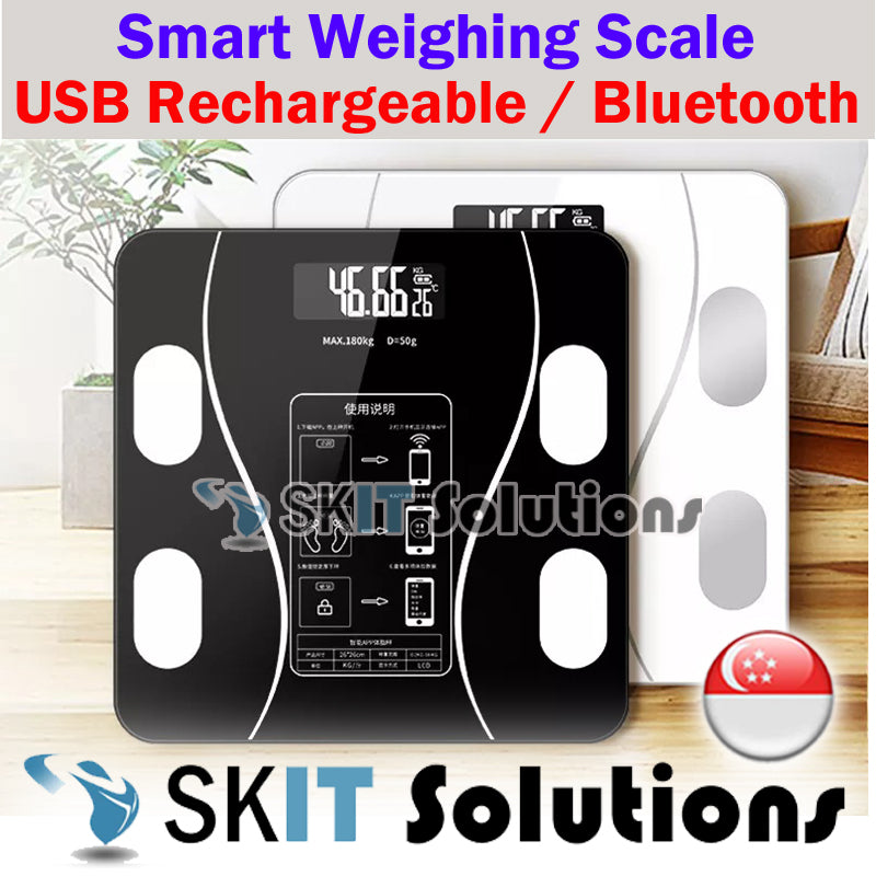 Rechargeable APP Bluetooth Digital Weighing Smart Weight Scale Body Fat Composition Machine Monitor