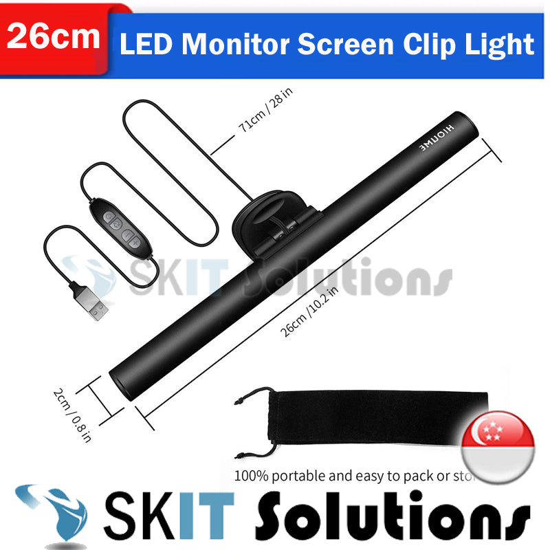 Adjustable LED Laptop Monitor Smart Screen Clip Hanging Light USB Desktop e-Reading Table Lamp Bar