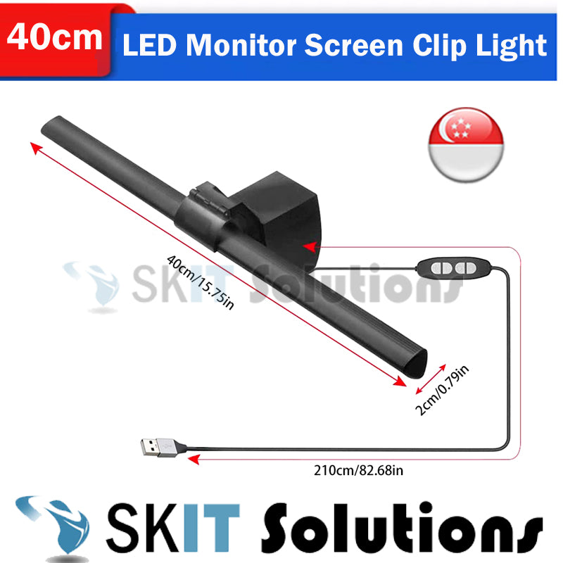 Adjustable LED Laptop Monitor Smart Screen Clip Hanging Light USB Desktop e-Reading Table Lamp Bar