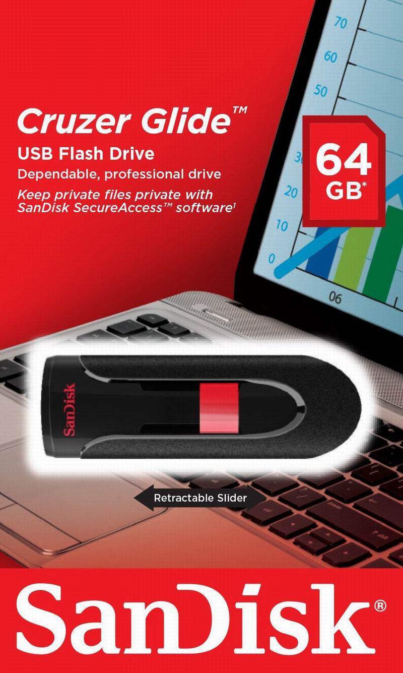 SanDisk Cruzer Glide 16GB 32GB 64GB USB Flash Drive Thumbdrive Pendrive Memory