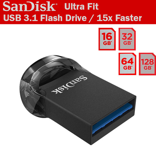 Sandisk Ultra Fit USB 3.1 Flash Drive 16GB 32GB 64 GB 128GB Thumb Drive