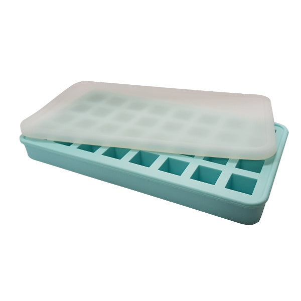 Silicone Ice Mould Tray with Lid 32 Compartments Easy Twist Dishwasher Safe
