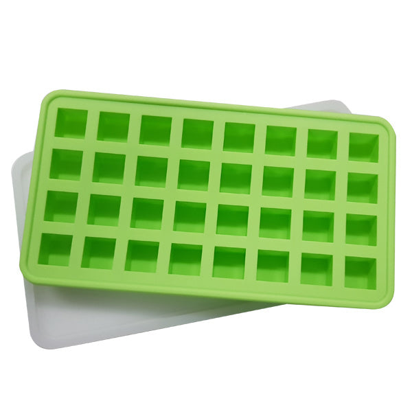 Silicone Ice Mould Tray with Lid 32 Compartments Easy Twist Dishwasher Safe