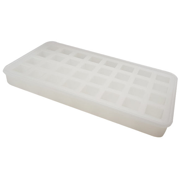 Silicone Ice Mould Tray with Lid 32 Compartments Easy Twist Dishwasher Safe