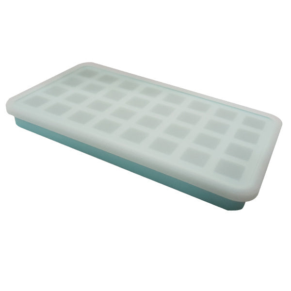 Silicone Ice Mould Tray with Lid 32 Compartments Easy Twist Dishwasher Safe