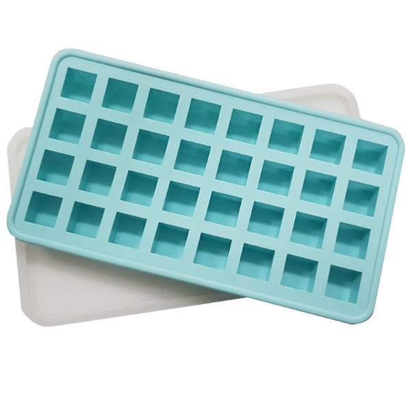 Silicone Ice Mould Tray with Lid 32 Compartments Easy Twist Dishwasher Safe
