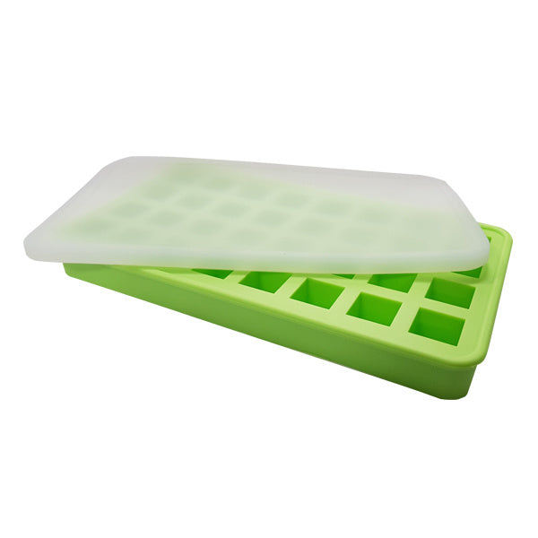 Silicone Ice Mould Tray with Lid 32 Compartments Easy Twist Dishwasher Safe