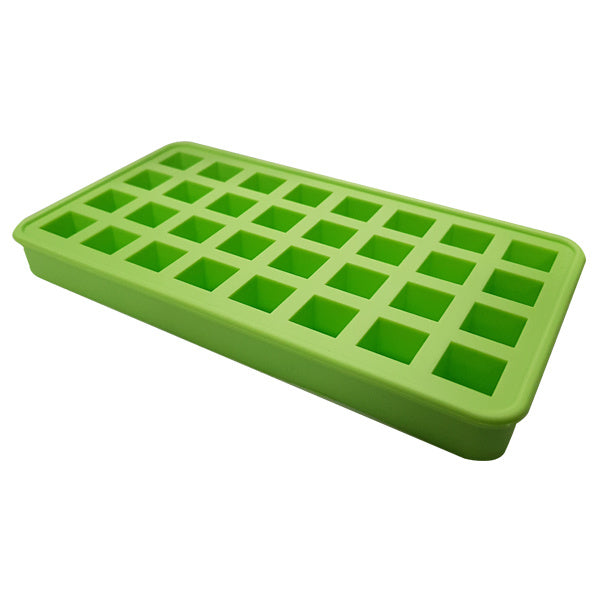 Silicone Ice Mould Tray with Lid 32 Compartments Easy Twist Dishwasher Safe