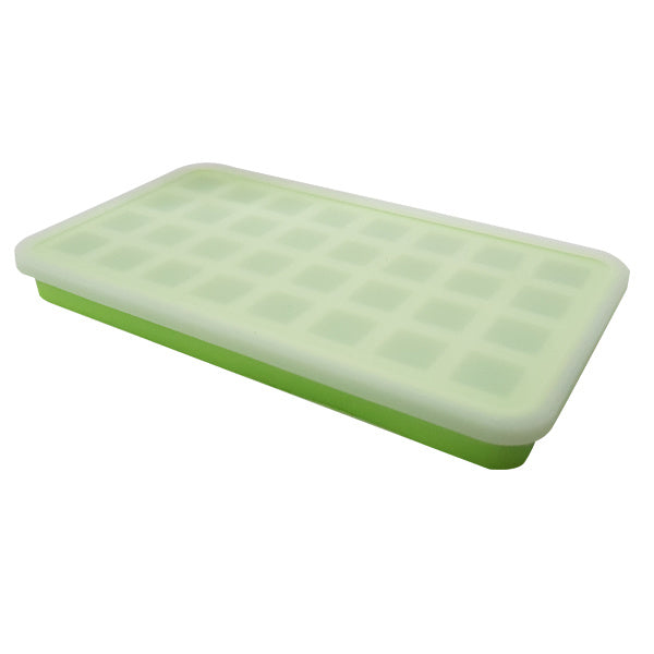 Silicone Ice Mould Tray with Lid 32 Compartments Easy Twist Dishwasher Safe