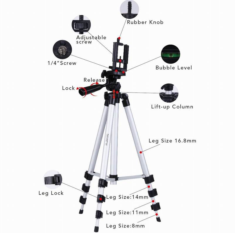 Light Weight Handphone Phone Digital Camera iPhone Tripod 3110 with Free Bracket