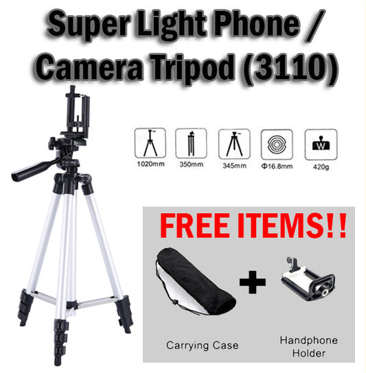 Light Weight Handphone Phone Digital Camera iPhone Tripod 3110 with Free Bracket