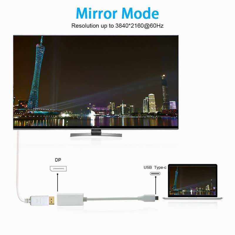 Type C to Displayport Adapter Converter USB 3.1 Display Port Type-C Plug Play