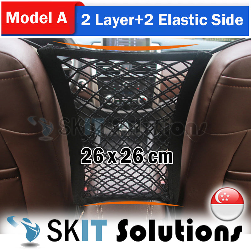 Universal Car Truck Storage Mesh Organizer Hooks Elastic Hanging Holder Pocket Net Seat Bag to Keep Tissue Box Water Bottle