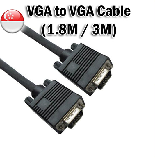 1.8M / 3M VGA to VGA Cable Male to Male Extension Monitor HD15M 15 Pin Connector