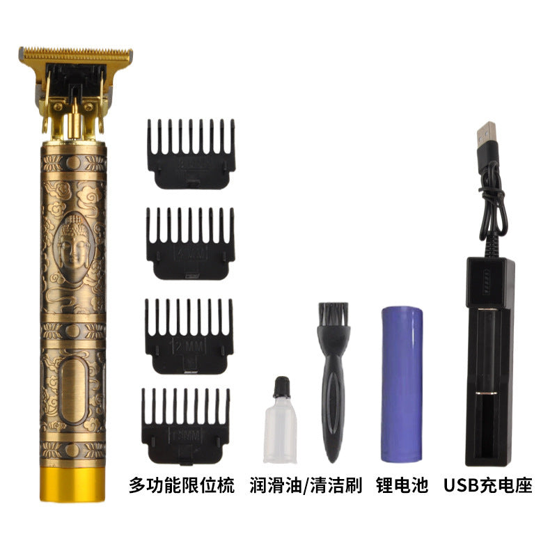 Vintage T9 Hair Trimmer Barber Clipper Professional Cutting Machine USB Rechargeable Electric Shaver