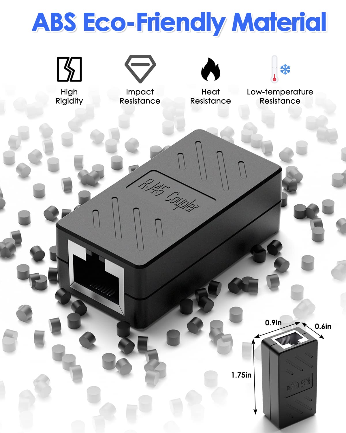 RJ45 Coupler Plug Jack Ethernet Extender Joint Connector in-Line Female to Female LAN Cable Adapter for Cat7 Cat6 Cat5